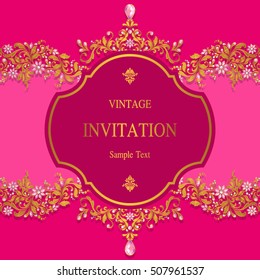 wedding invitation or card with abstract background.