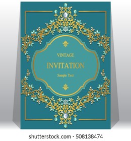 wedding invitation or card with abstract background.
