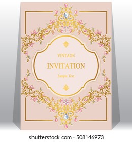 wedding invitation or card with abstract background.