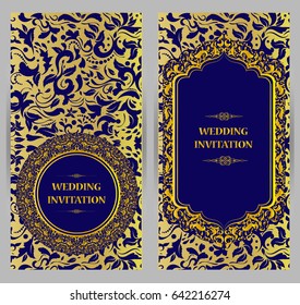 Wedding invitation or card with abstract background. Islam, Arabic, Indian, Dubai. Oriental design . Asian, Arab, Indian,