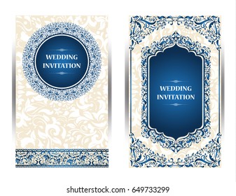 Wedding invitation or card with abstract background. Islam, Arabic, Indian, Dubai. Oriental design . Asian, Arab, Indian,