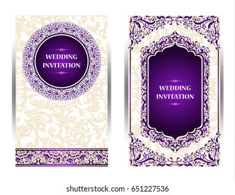 Wedding invitation or card with abstract background. 