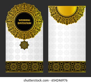 Wedding invitation or card with abstract background. Islam, Arabic, Indian, Dubai. Oriental design . Asian, Arab, Indian,