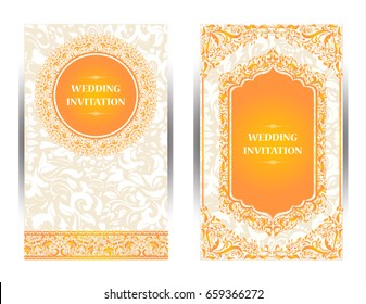 Invitación de boda o tarjeta con fondo abstracto. Islam, árabe, indio, Dubai. Diseño oriental. asiático, árabe, indio,