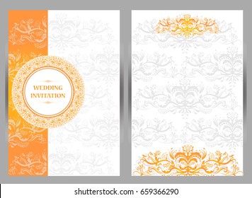 Wedding invitation or card with abstract background. Islam, Arabic, Indian, Dubai. Oriental design . Asian, Arab, Indian,