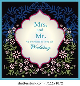 Wedding invitation or card with abstract background. 
