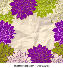 Wedding invitation or card with abstract floral background.