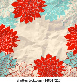 Wedding invitation or card with abstract floral background.