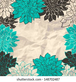 Wedding invitation or card with abstract floral background.