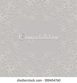 Wedding invitation or card with abstract floral background.