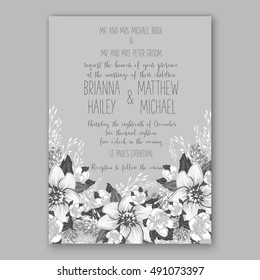 Wedding invitation card with abstract floral background