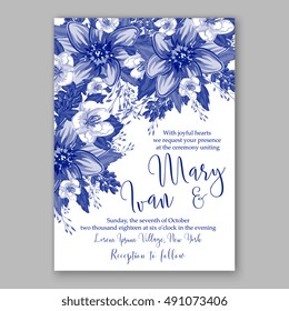 Wedding invitation card with abstract floral background