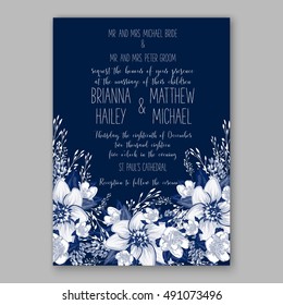 Wedding invitation card with abstract floral background