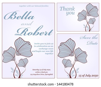 Wedding or invitation card. abstract vector flower pattern background