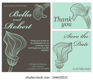 Wedding or invitation card. abstract vector flower pattern background