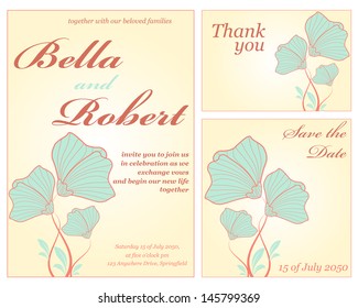 Wedding or invitation card. abstract vector flower pattern background