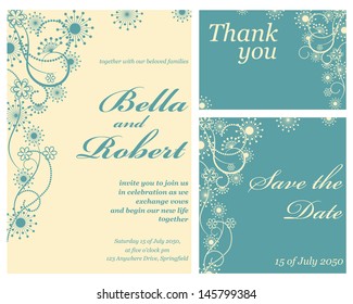 Wedding or invitation card. abstract vector flower pattern background