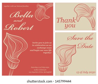 Wedding or invitation card. abstract vector flower pattern background