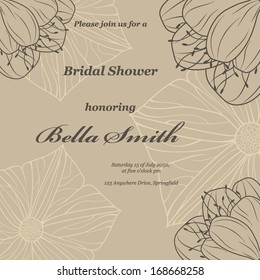 Wedding or invitation card. abstract vector flower pattern background