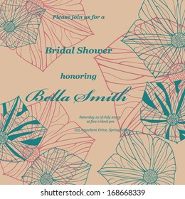 Wedding or invitation card. abstract vector flower pattern background