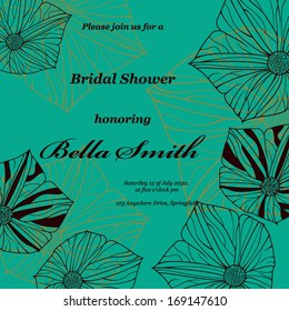 Wedding or invitation card. abstract vector flower pattern background
