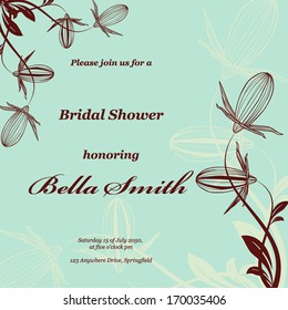Wedding or invitation card. abstract vector flower pattern background