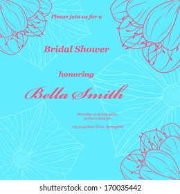 Wedding or invitation card. abstract vector flower pattern background