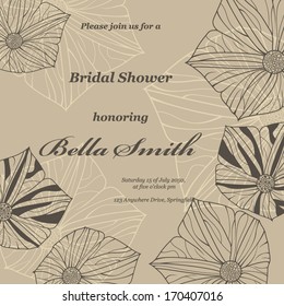 Wedding or invitation card. abstract vector flower pattern background