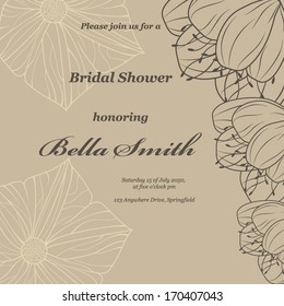 Wedding or invitation card. abstract vector flower pattern background
