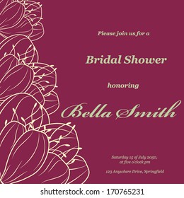 Wedding or invitation card. abstract vector flower pattern background