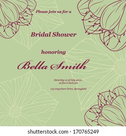Wedding or invitation card. abstract vector flower pattern background