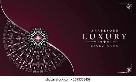 Wedding invitation card with arabic mandala. Luxury ornamental mandala design background with arabesque pattern arabic islamic east style for book cover, wedding invitation, or other project