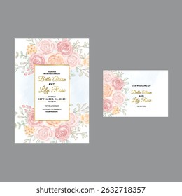 Wedding invitation card background. Abstract botanical leaf branch contour drawing line art texture. Design wedding card and  cover template, banner.
