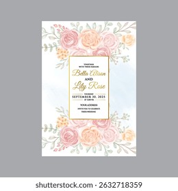 Hochzeit Einladungskarte Hintergrund. Abstrakte botanische Blattzweig Kontur Zeichnung Linie Kunst Textur. Design Hochzeitskarte und Abdeckung Vorlage, Banner.

