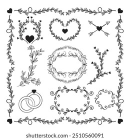 Wedding invitation card background with golden line art flower and botanical leaves, Organic shapes. Abstract art background vector design for wedding and VIP cover template