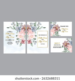 Wedding invitation card background vector. Abstract botanical leaf branch contour drawing line art texture template background. Design illustration for wedding card and  cover template, banner.
