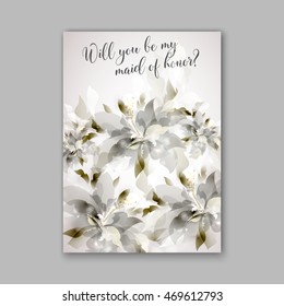Wedding invitation or card with beautiful flowers