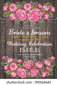 Wedding invitation card with beauty floral background. Inspiration card