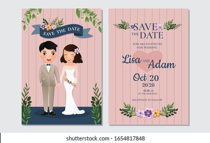 Wedding Invitation Card Bride Groom Cute Stock Vector (royalty Free 