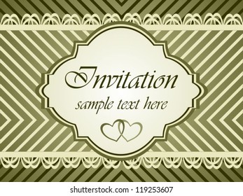 Wedding Invitation Card, Brown Background, Vector Version