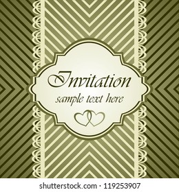 Wedding Invitation Card, Brown Background, Vector Version