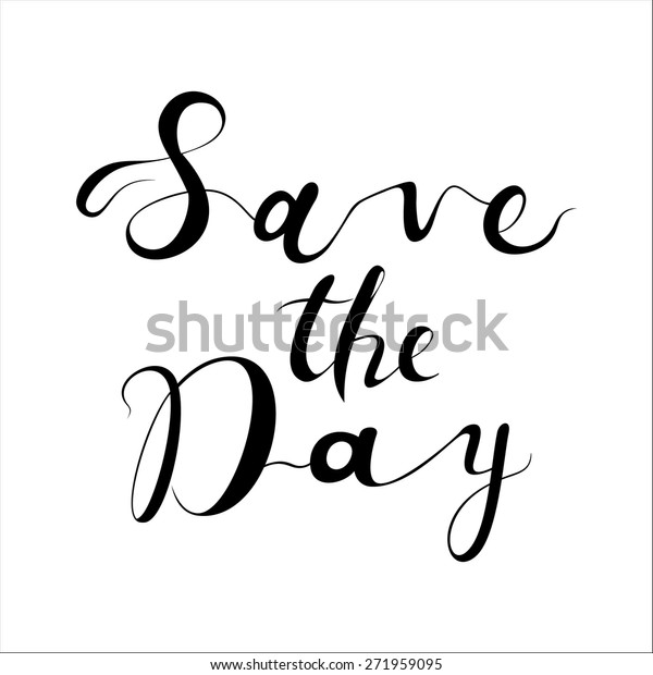 Wedding Invitation Card Calligraphy Save Day Stock Vector Royalty Free
