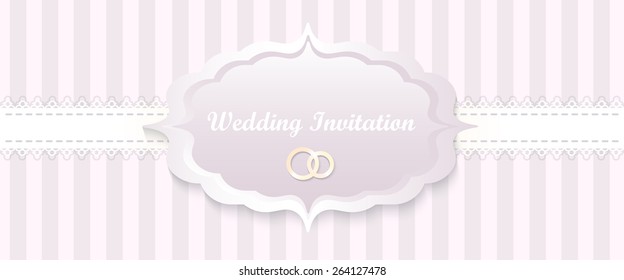 wedding invitation card. classic romantic design. vector.