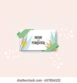 Wedding invitation card design with cute flower templates. Vector illustration.