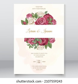 wedding invitation card design with floral