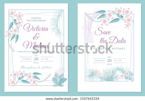 Wedding Invitation Card Design Floral Invite Stock Vector Royalty