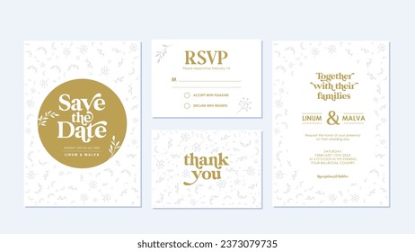 Wedding invitation card design illustration. Abstract minimalist background save the date, invitation, greeting card, multi-purpose vector