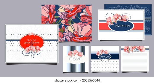 Hochzeitskartendesign mit roten Rosen
