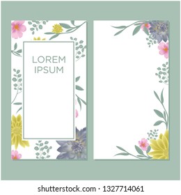 Wedding invitation card design sets with flowers