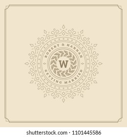 Wedding invitation card design template vector illustration. Wedding save the date title vintage typographic badge.